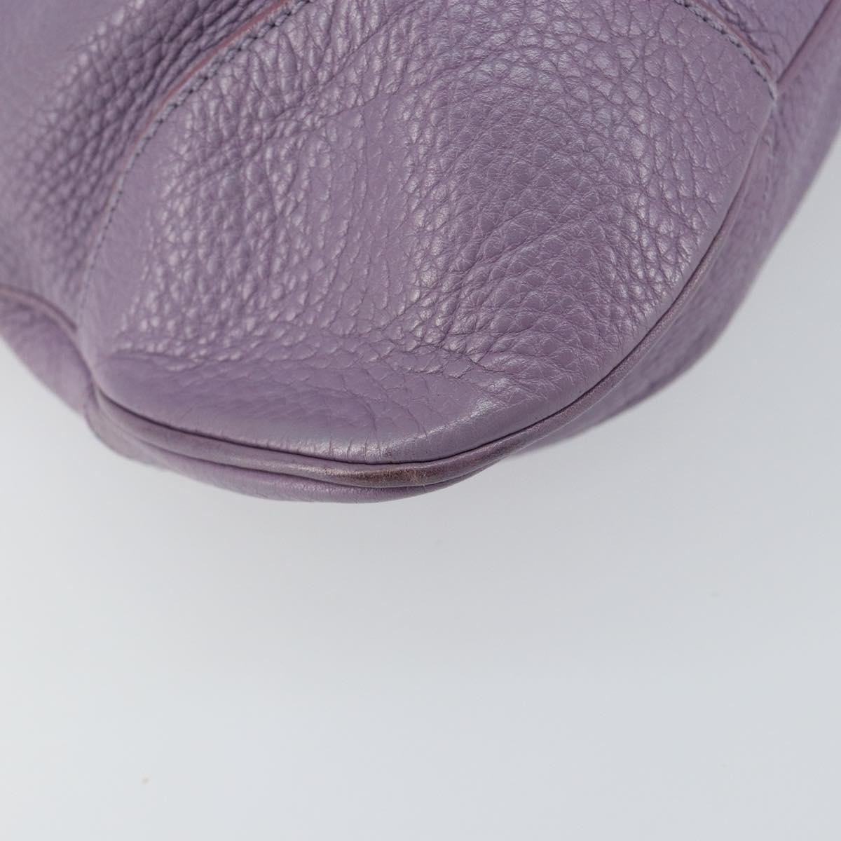 Salvatore Ferragamo Gancini Hand Bag Leather Purple Silver Auth 146336