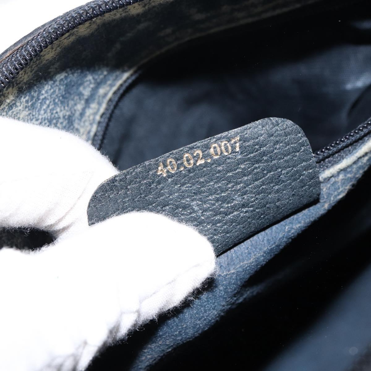 GUCCI GG Supreme Sherry Line Boston Bag PVC Navy Gold 40 02 007 Auth 146348