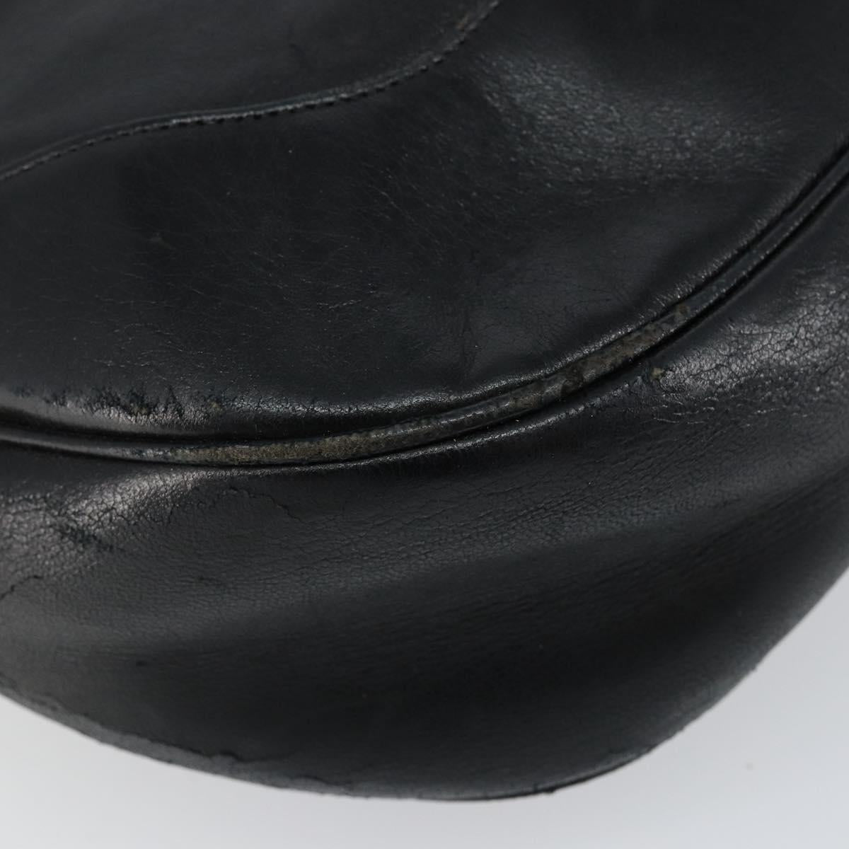 CHANEL Matelasse Shoulder Bag Leather Black Gold CC Auth 146351