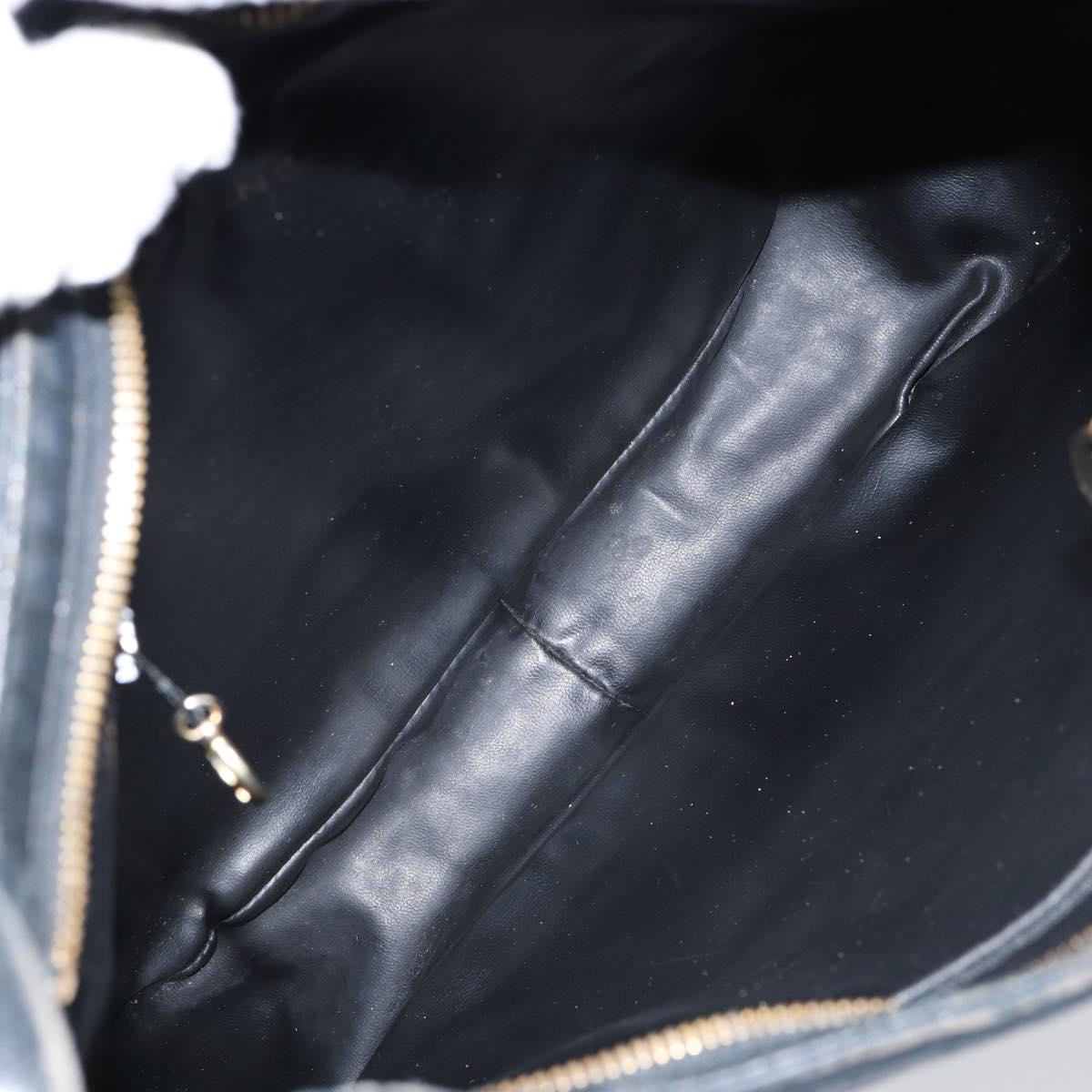 CHANEL Matelasse Shoulder Bag Leather Black Gold CC Auth 146351