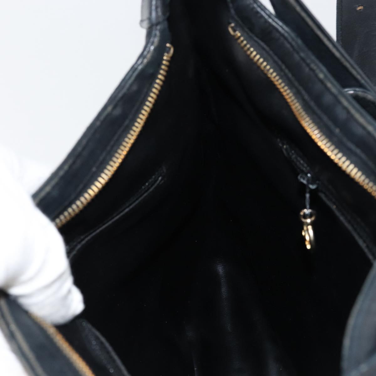 CHANEL Matelasse Shoulder Bag Leather Black Gold CC Auth 146351