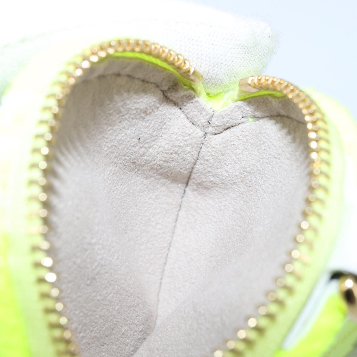 LOUIS VUITTON Ellipse BB Pouch Pile White Light Yellow Green Auth 146358