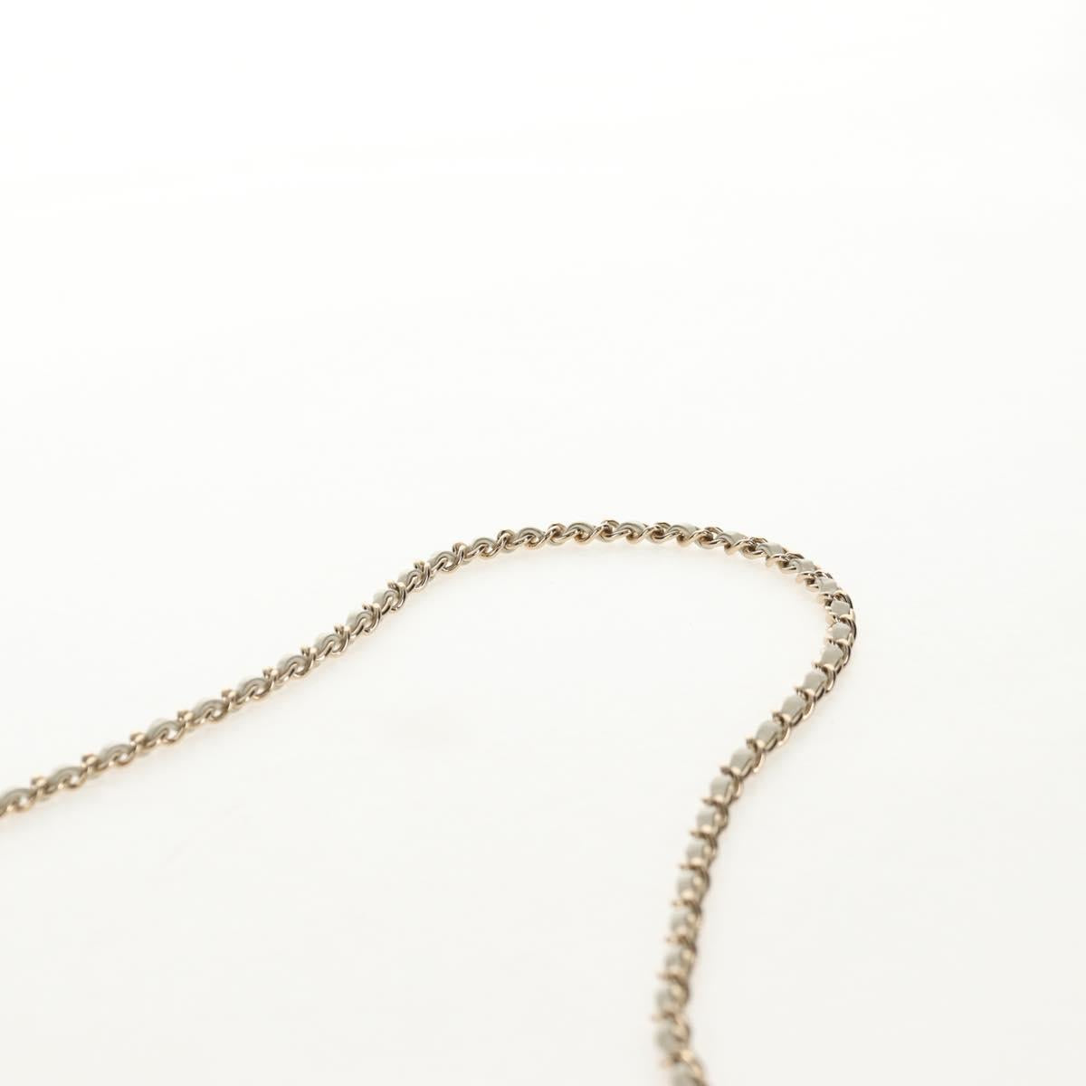 CHANEL V stitch Chain Shoulder Bag Leather White Gold CC Auth 146360A