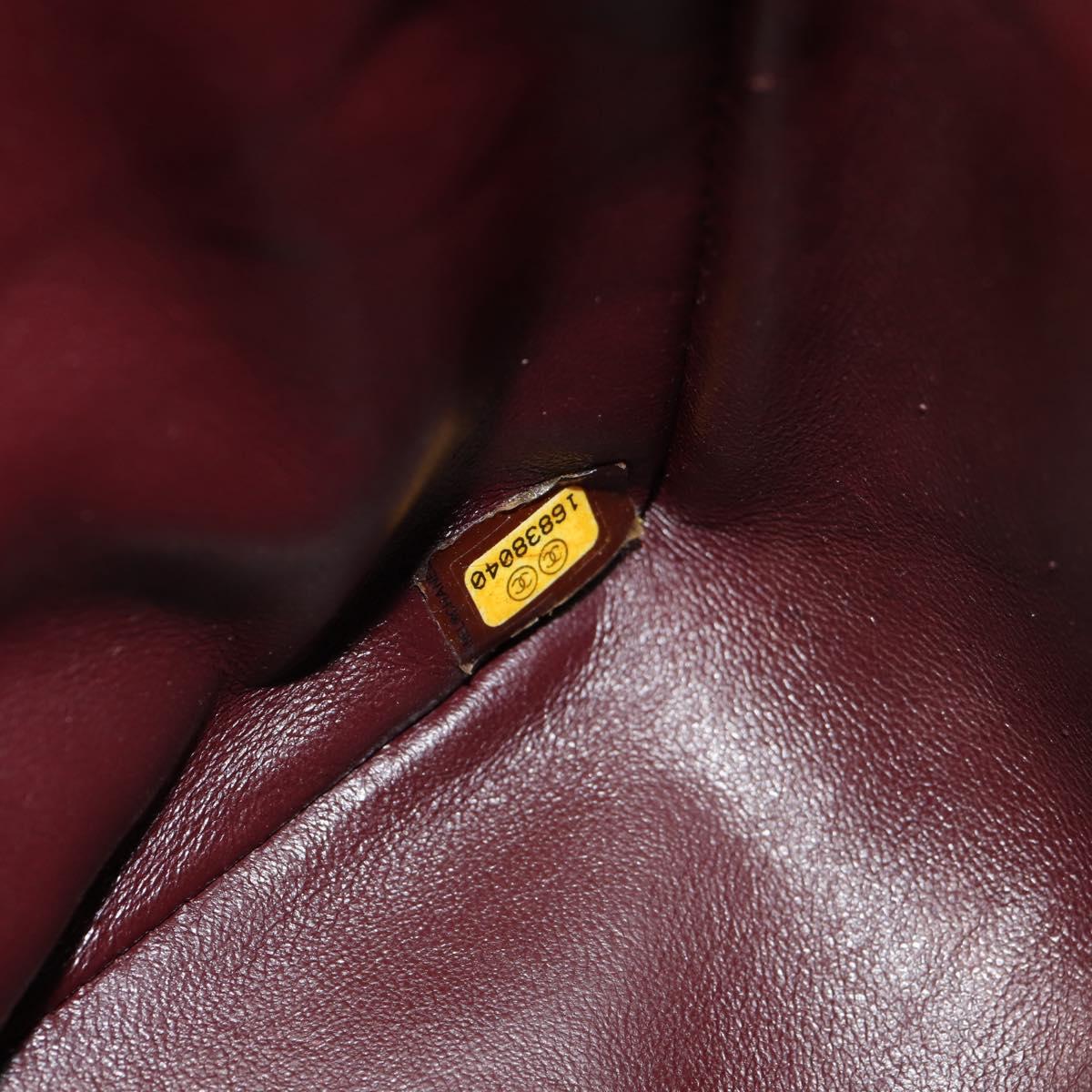 CHANEL Matelasse 30 Double Flap Chain Bag Caviar Skin Black CC Auth 146363SM