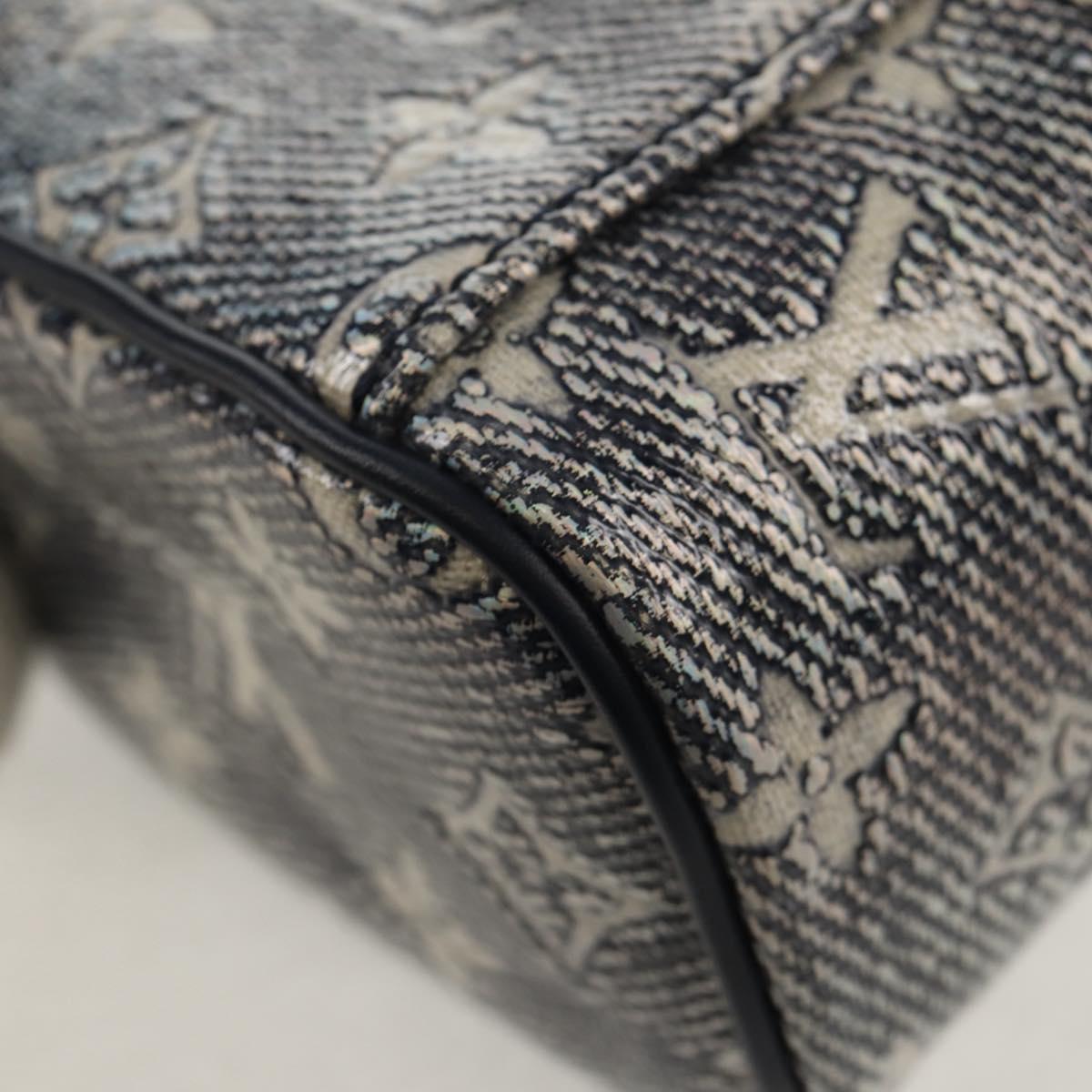 LOUIS VUITTON Monogram Laminated Jacquard Microvanity Navy M82467 Auth 146365SAM