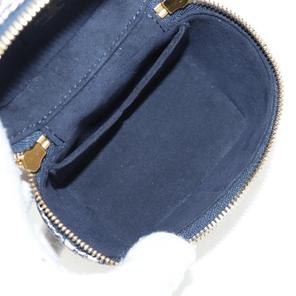 LOUIS VUITTON Monogram Laminated Jacquard Microvanity Navy M82467 Auth 146365SAM