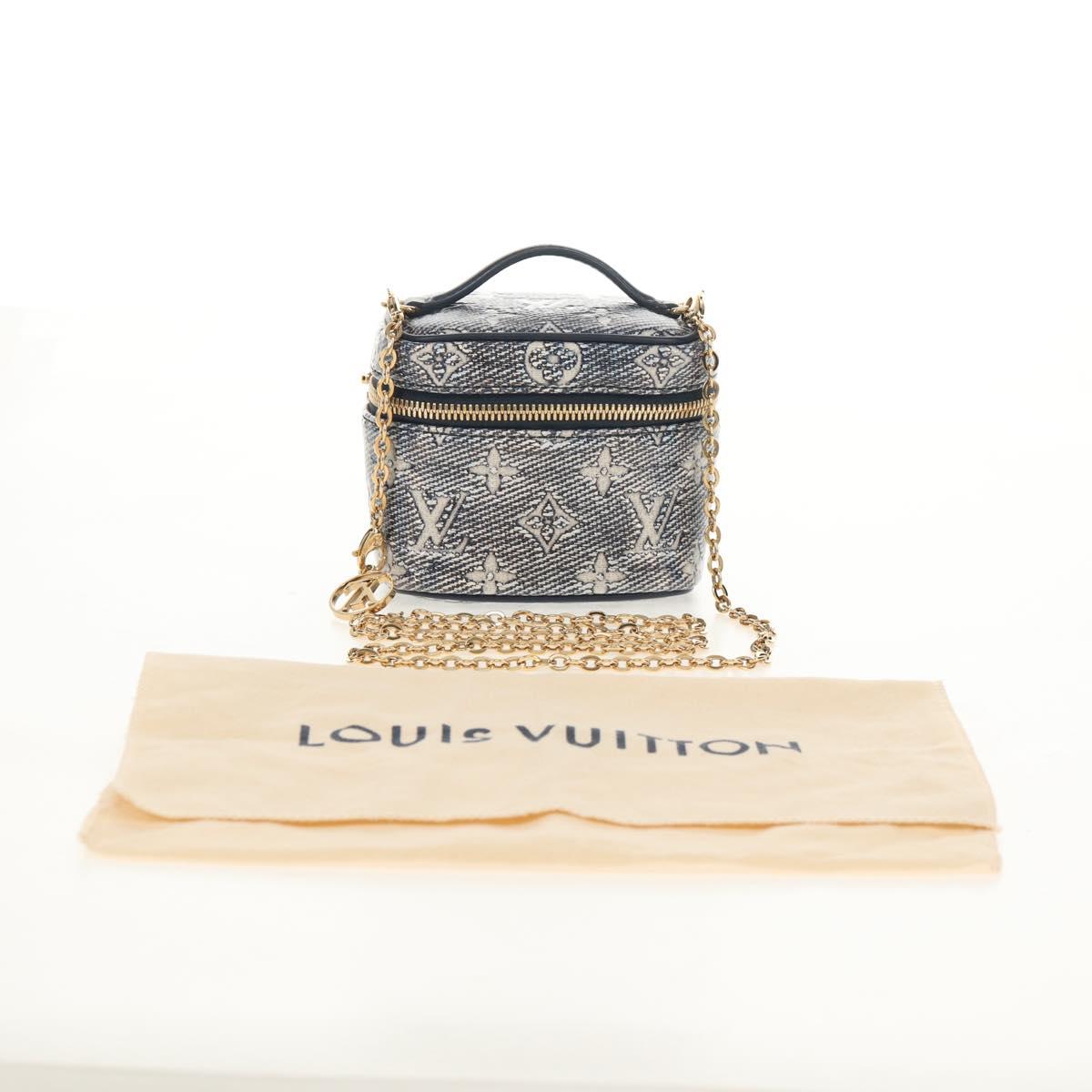 LOUIS VUITTON Monogram Laminated Jacquard Microvanity Navy M82467 Auth 146365SAM