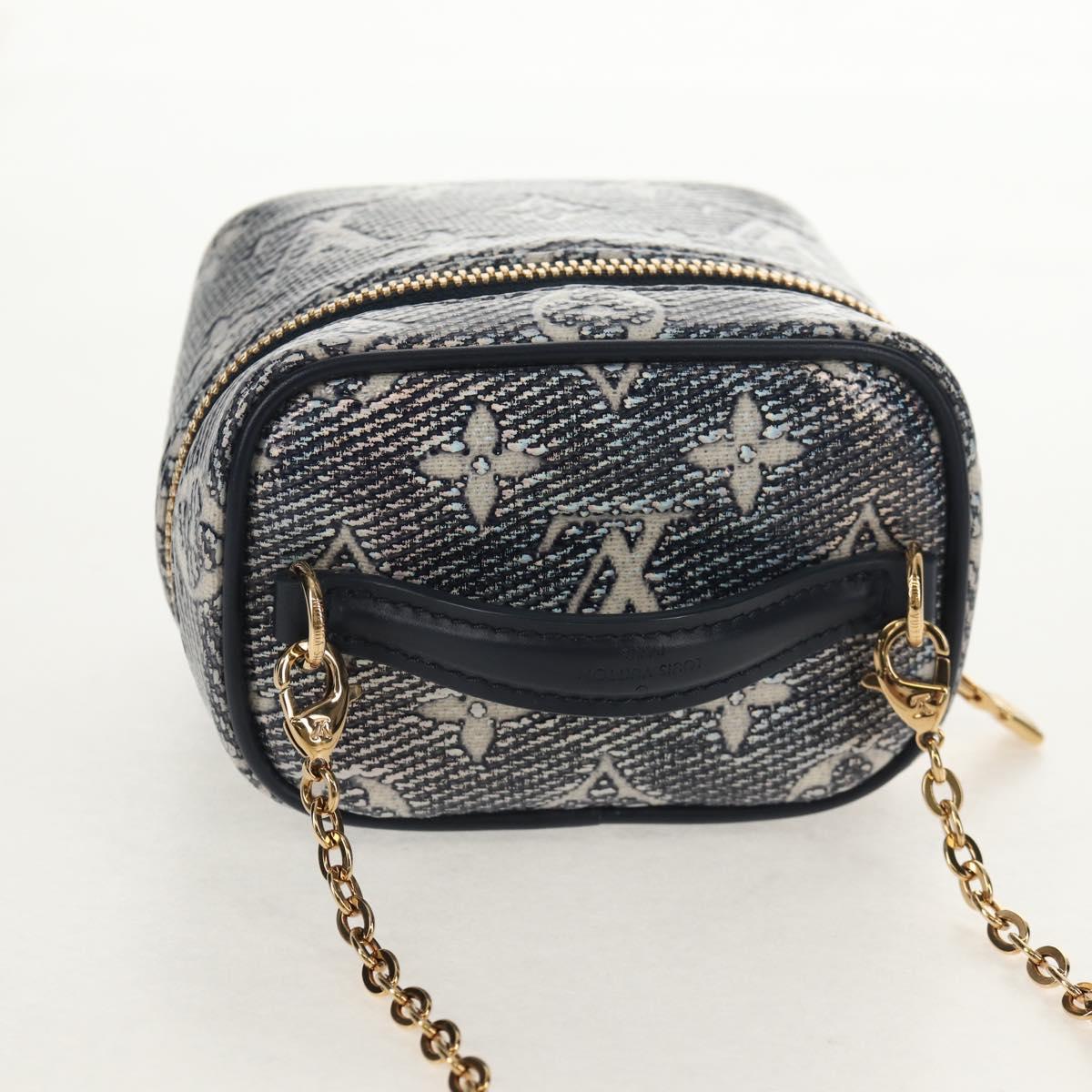 LOUIS VUITTON Monogram Laminated Jacquard Microvanity Navy M82467 Auth 146365SAM