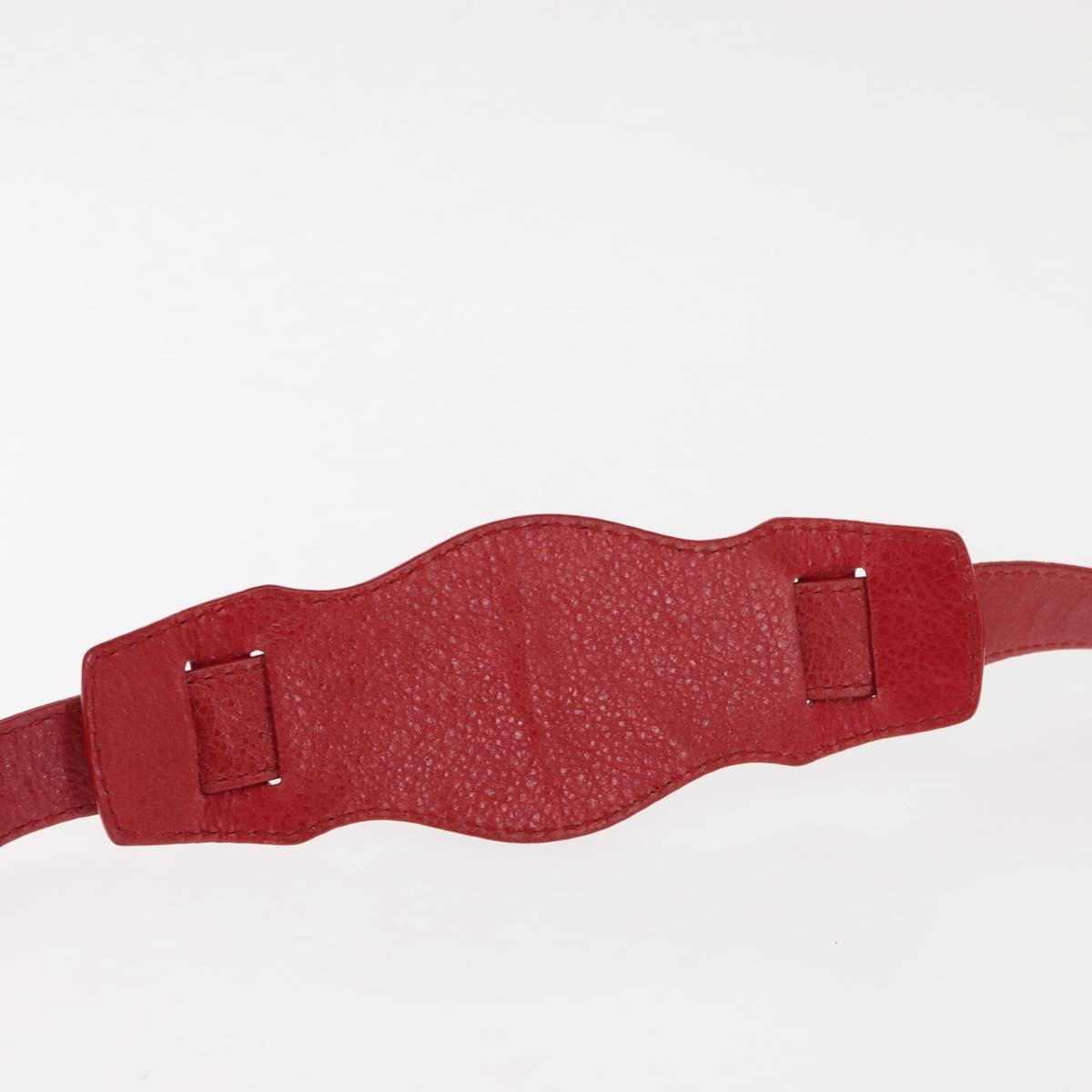 BALENCIAGA Classic bowling Hand Bag Leather 2way Red Gold Auth 146366