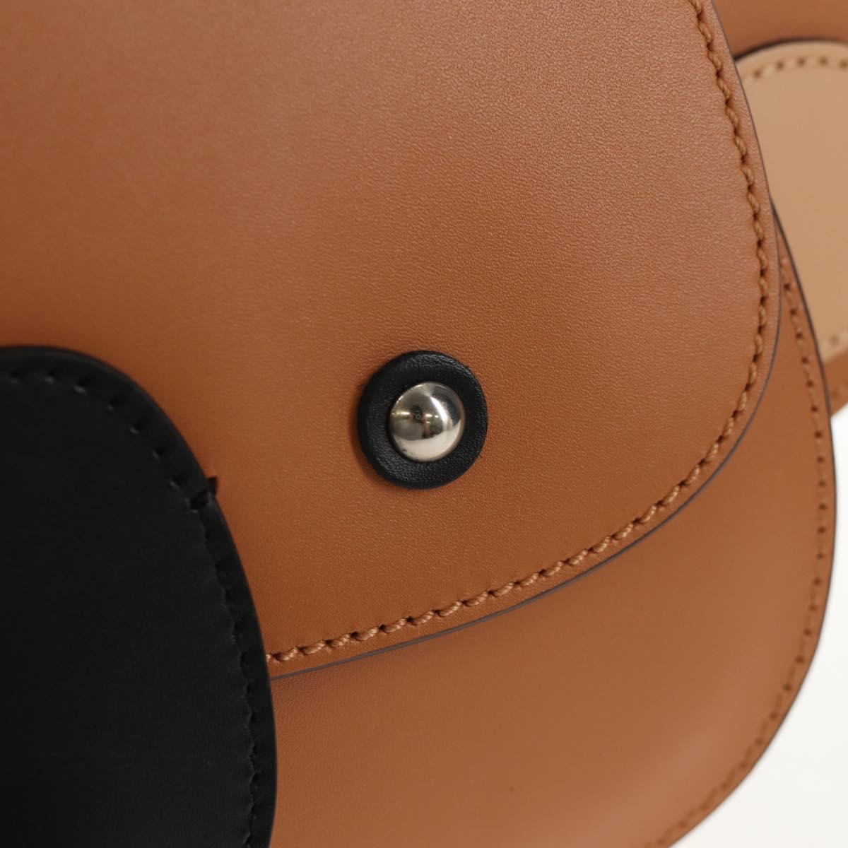 GUCCI Children's Koala Hand Bag Leather Brown Silver 605824 Auth 146368V