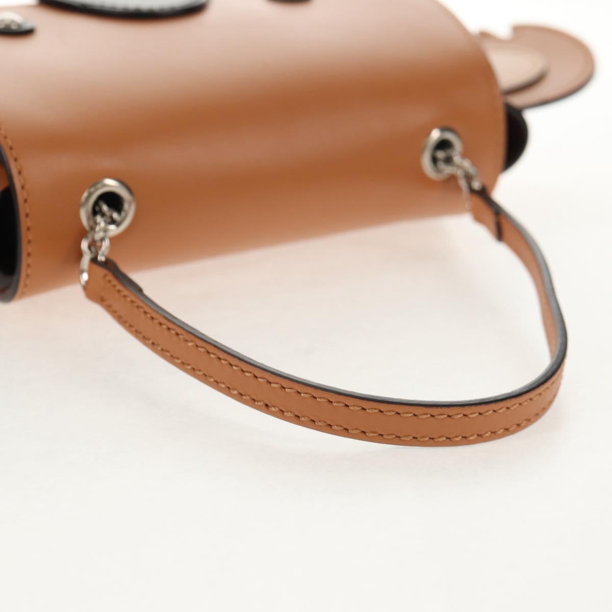 GUCCI Children's Koala Hand Bag Leather Brown Silver 605824 Auth 146368V