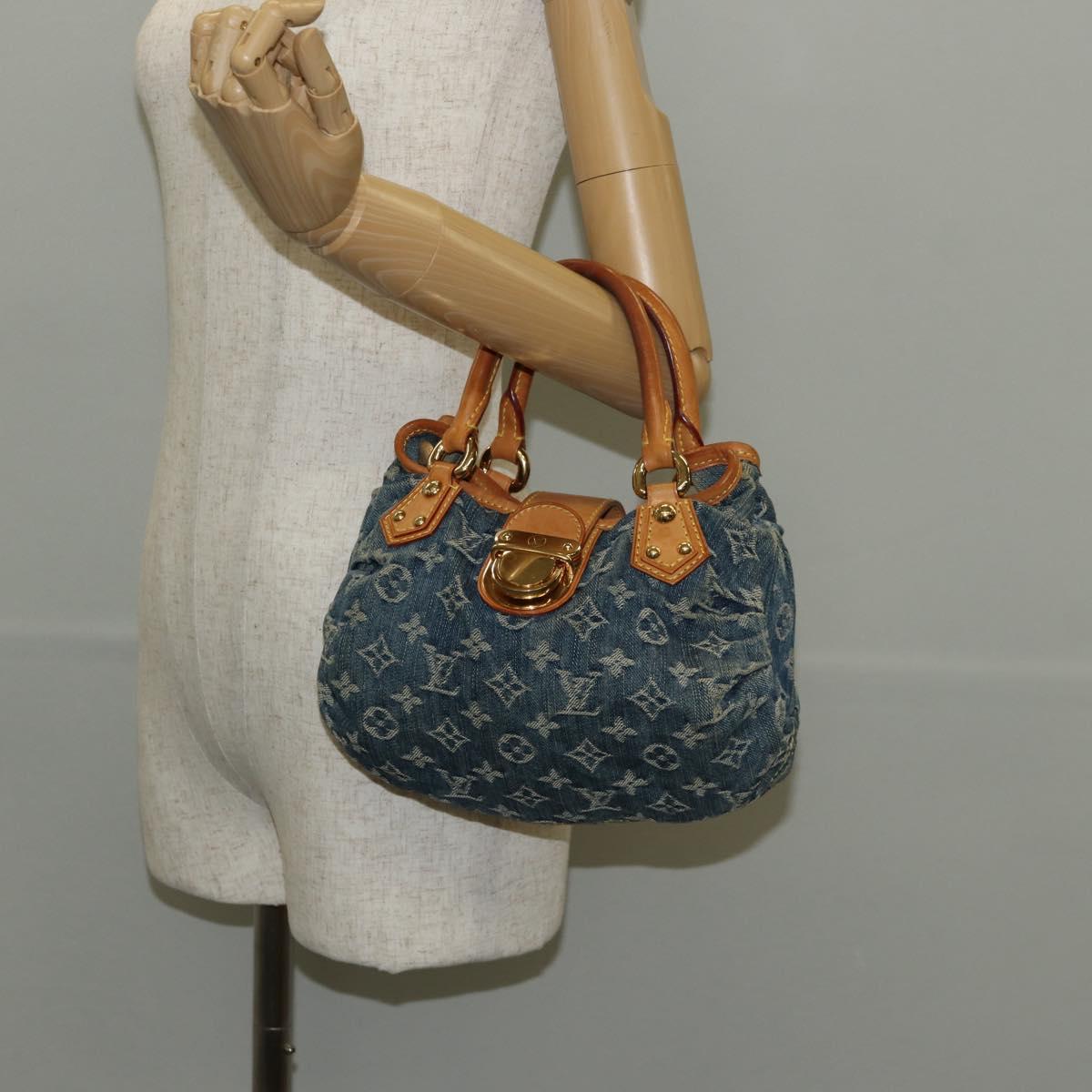LOUIS VUITTON Monogram Denim Preity Hand Bag Blue M95020 LV Auth 146370V