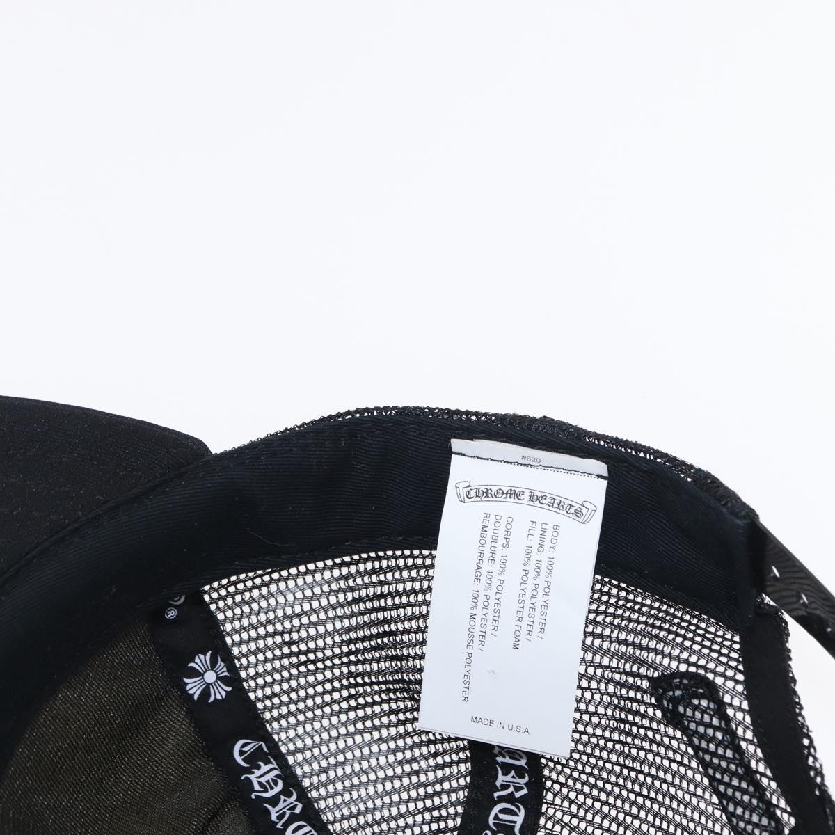 Chrome Hearts 3 Cemetery Cross King Taco Tracker Cap Cotton Black Auth 146386M