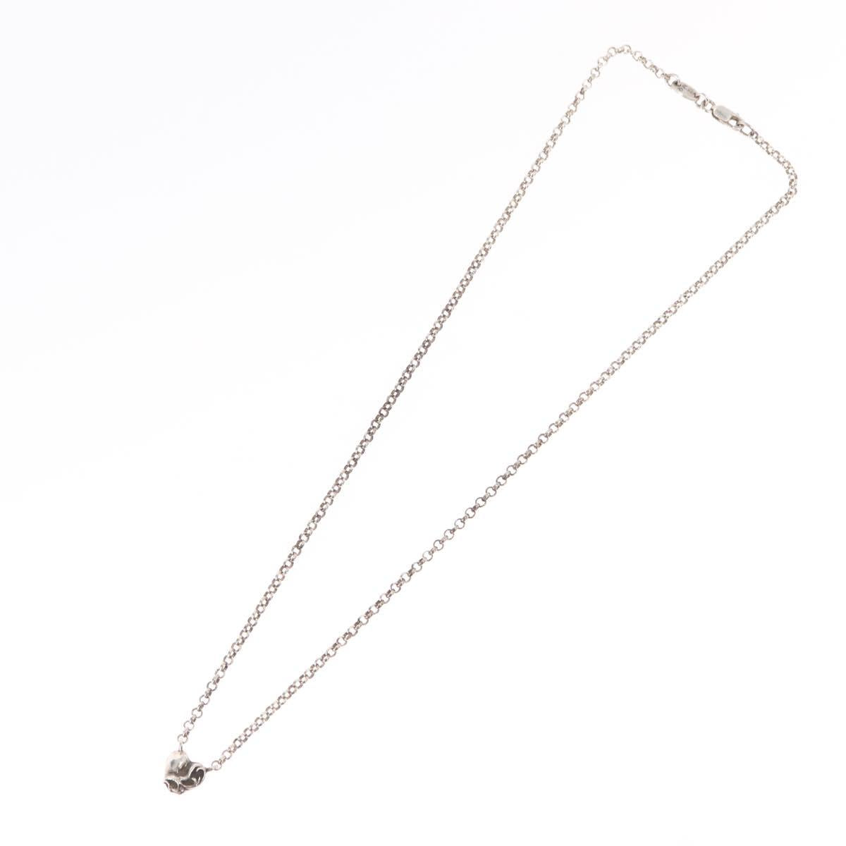 Chrome Hearts Heart Charm with Roll Chain 16 Inch Necklace Ag925 Auth 146387M