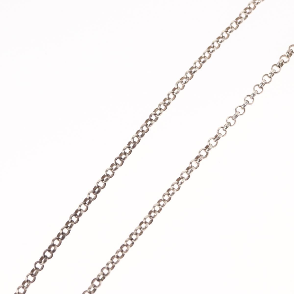 Chrome Hearts Heart Charm with Roll Chain 16 Inch Necklace Ag925 Auth 146387M