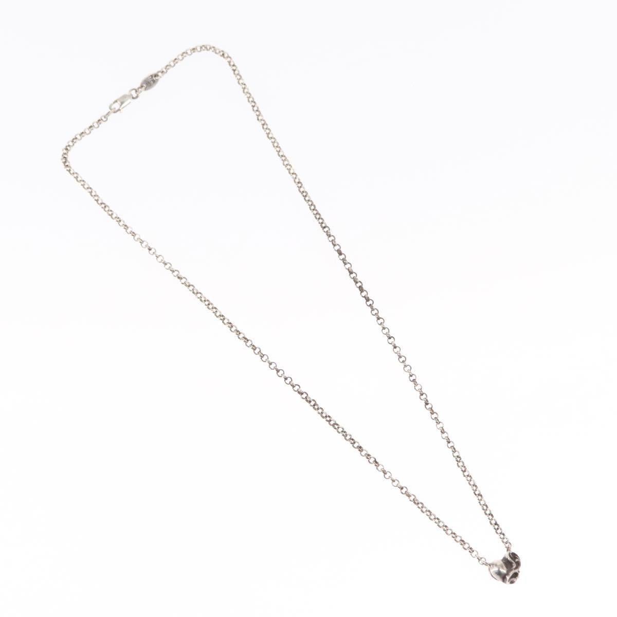 Chrome Hearts Heart Charm with Roll Chain 16 Inch Necklace Ag925 Auth 146387M