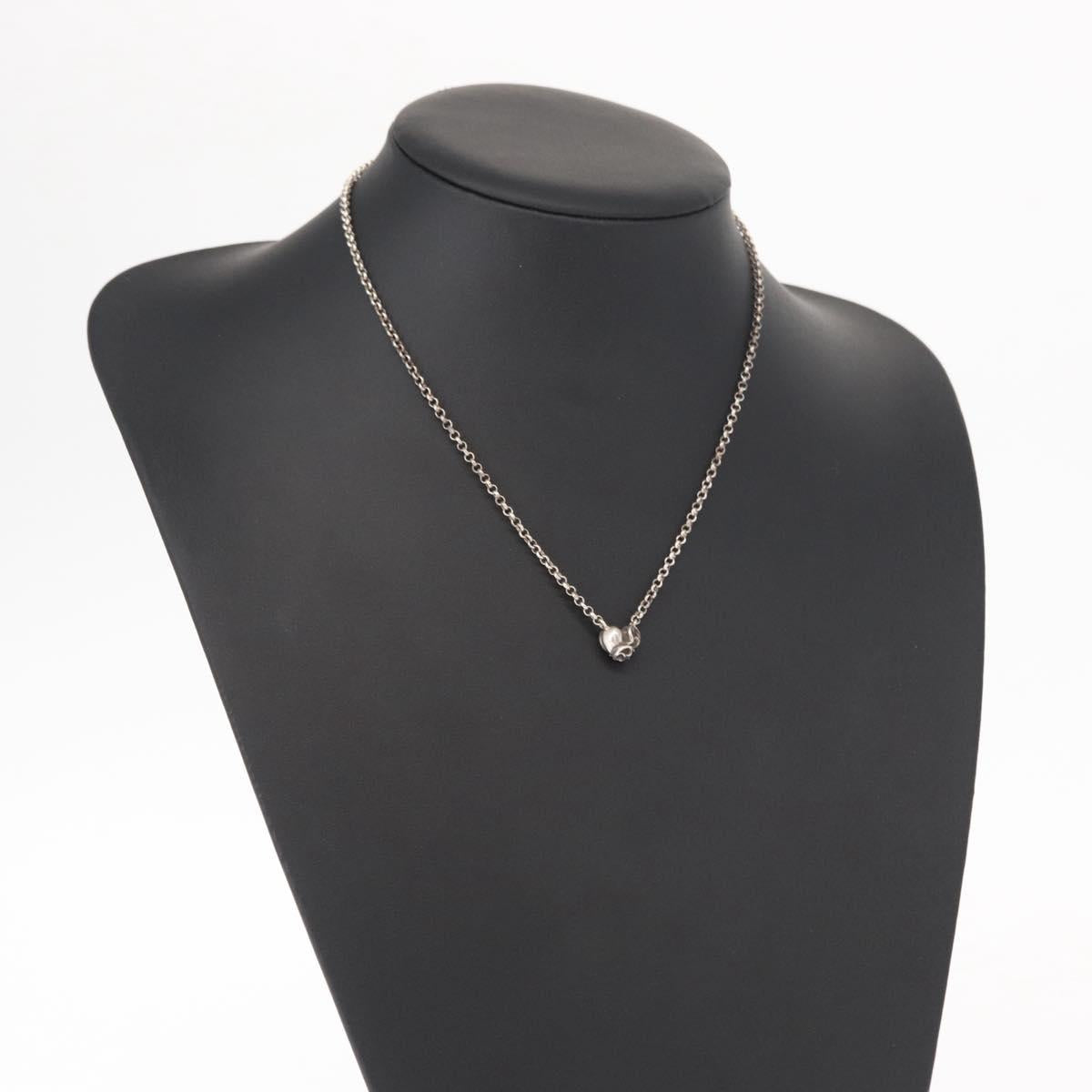 Chrome Hearts Heart Charm with Roll Chain 16 Inch Necklace Ag925 Auth 146387M