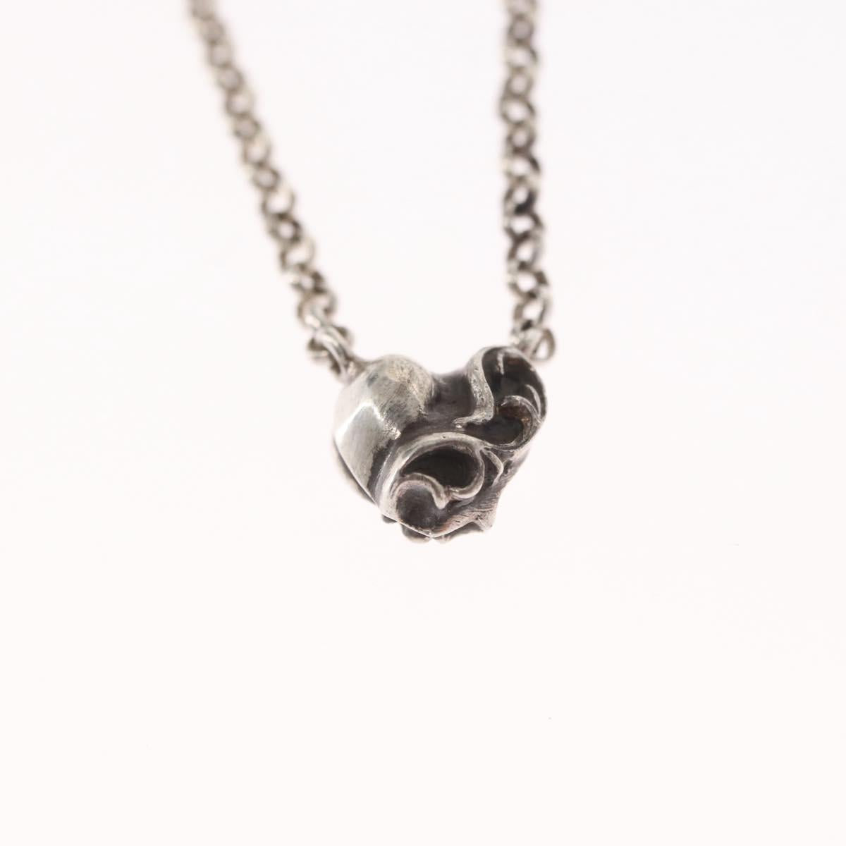 Chrome Hearts Heart Charm with Roll Chain 16 Inch Necklace Ag925 Auth 146387M