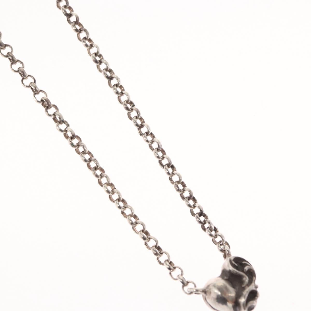 Chrome Hearts Heart Charm with Roll Chain 16 Inch Necklace Ag925 Auth 146387M