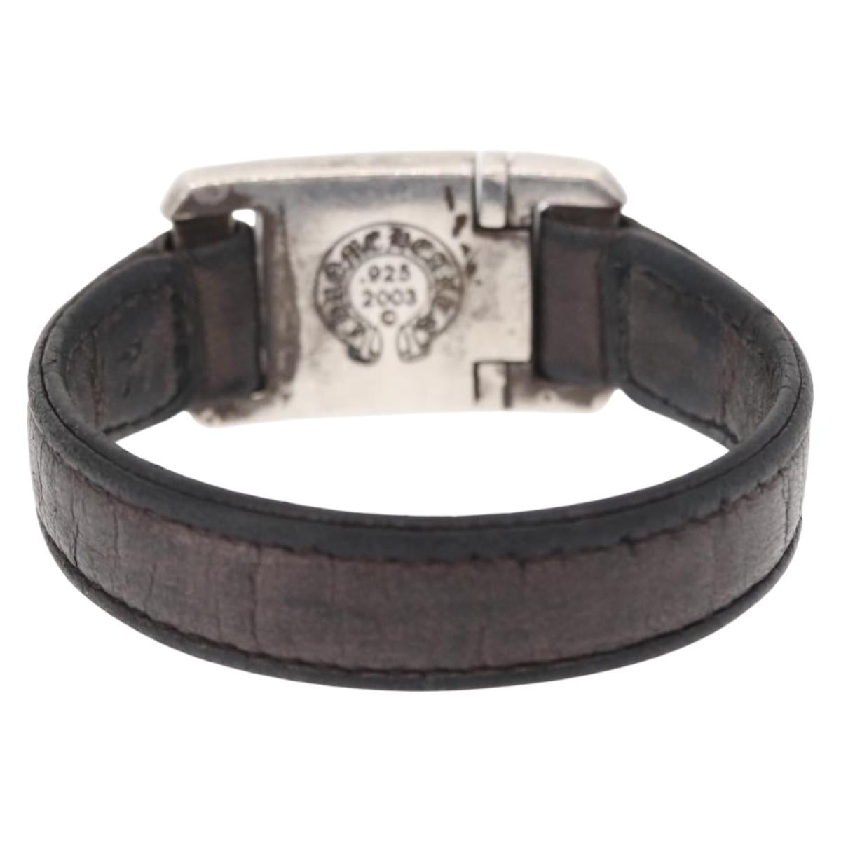 Chrome Hearts CH Plus Harness Clasp 7 Inch Bracelet Ag925 Black Auth 146388M