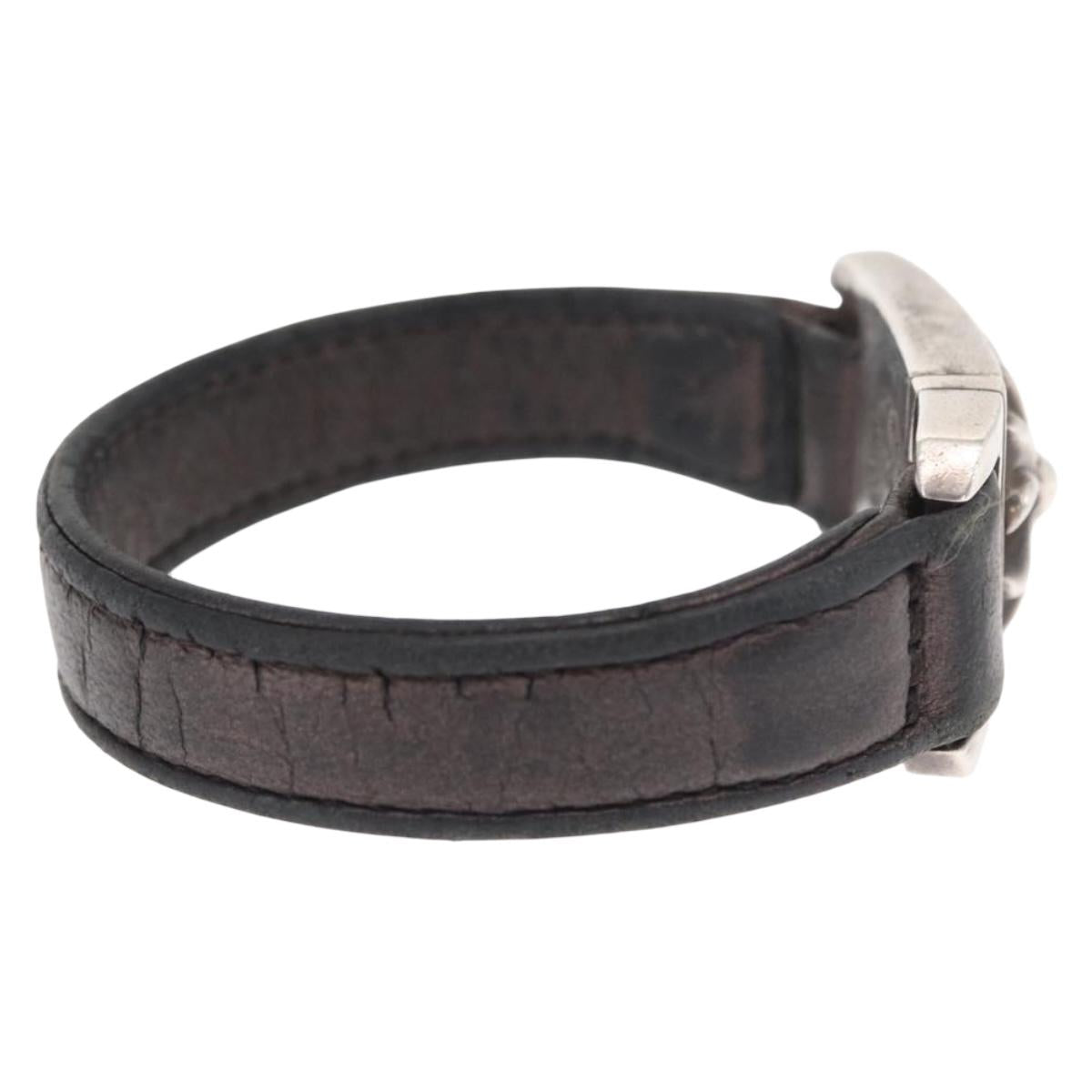 Chrome Hearts CH Plus Harness Clasp 7 Inch Bracelet Ag925 Black Auth 146388M