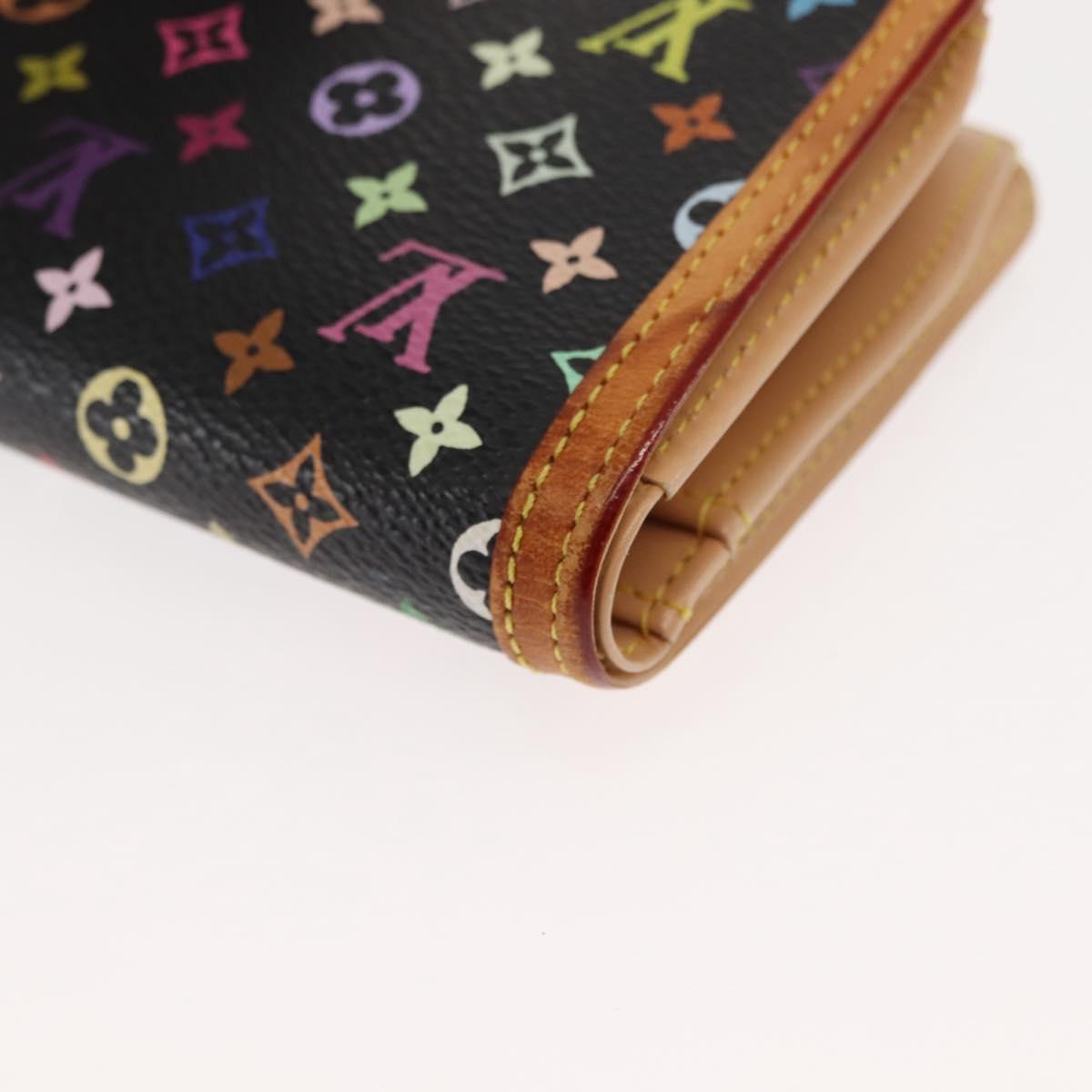 LOUIS VUITTON Multicolor Portefeuille Viennois Wallet Black M92988 Auth 146412