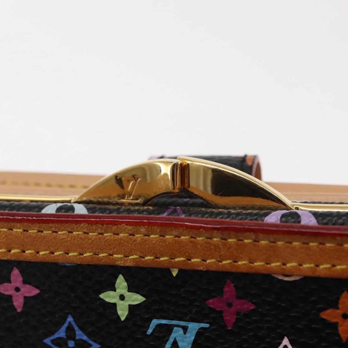 LOUIS VUITTON Multicolor Portefeuille Viennois Wallet Black M92988 Auth 146412