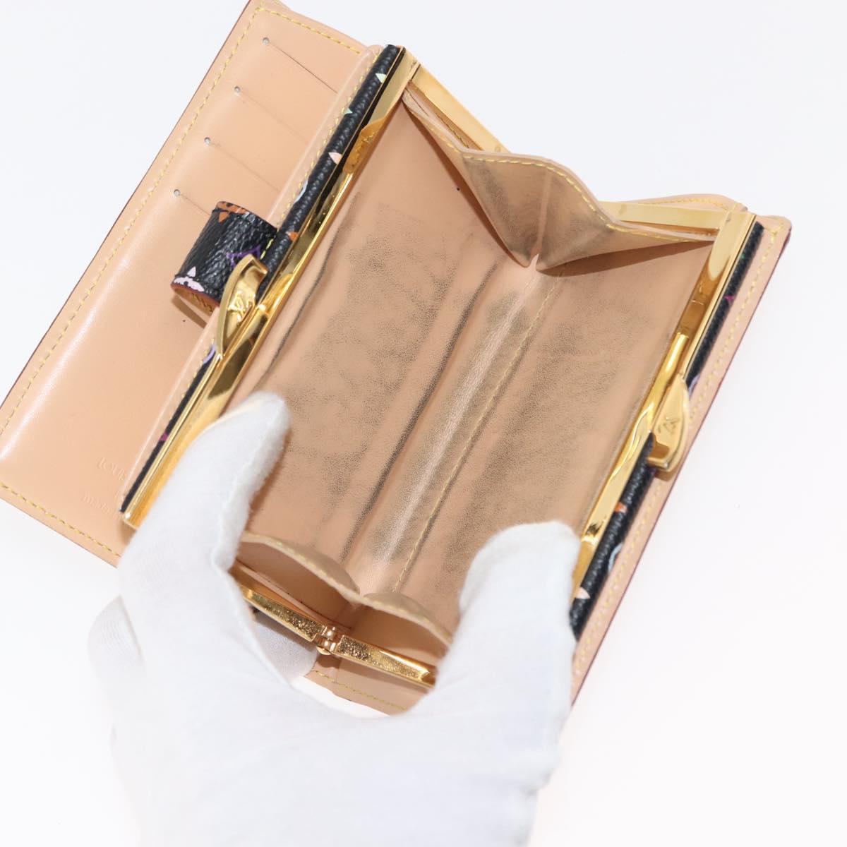 LOUIS VUITTON Multicolor Portefeuille Viennois Wallet Black M92988 Auth 146412