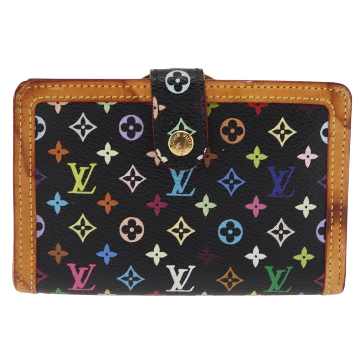 LOUIS VUITTON Multicolor Portefeuille Viennois Wallet Black M92988 Auth 146412