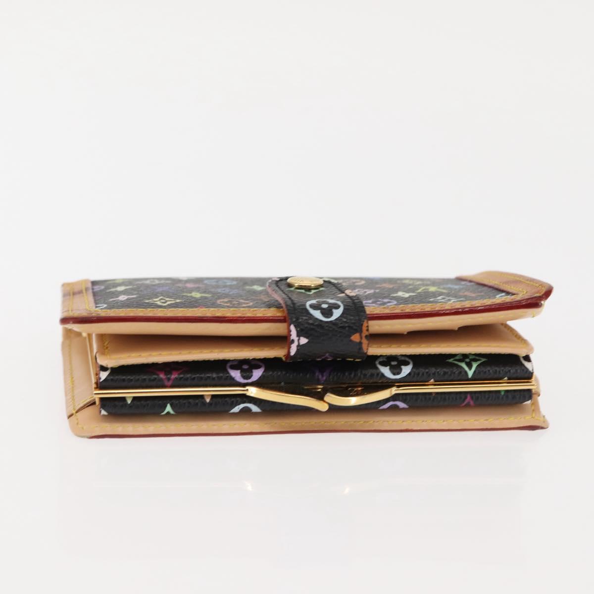 LOUIS VUITTON Multicolor Portefeuille Viennois Wallet Black M92988 Auth 146412