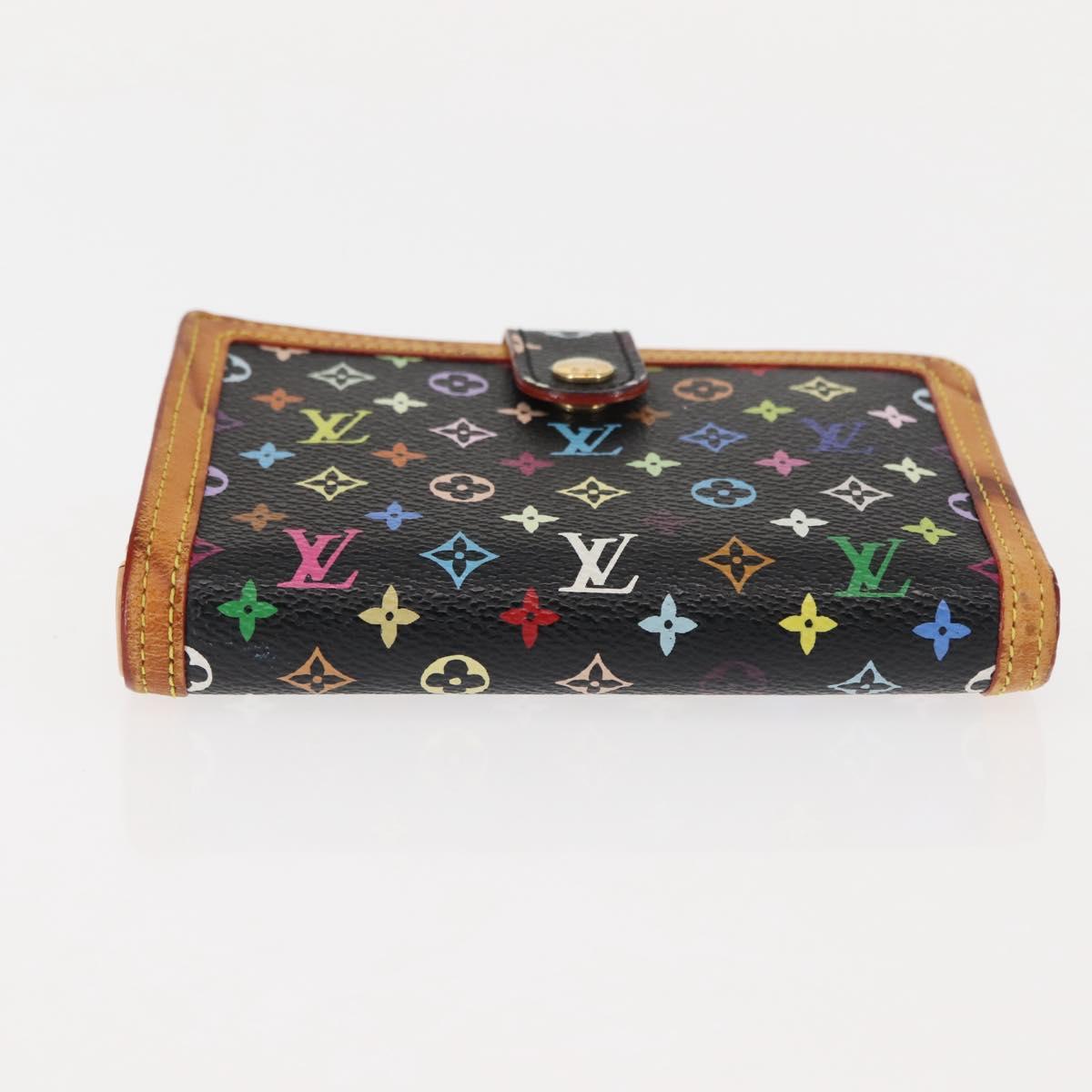 LOUIS VUITTON Multicolor Portefeuille Viennois Wallet Black M92988 Auth 146412