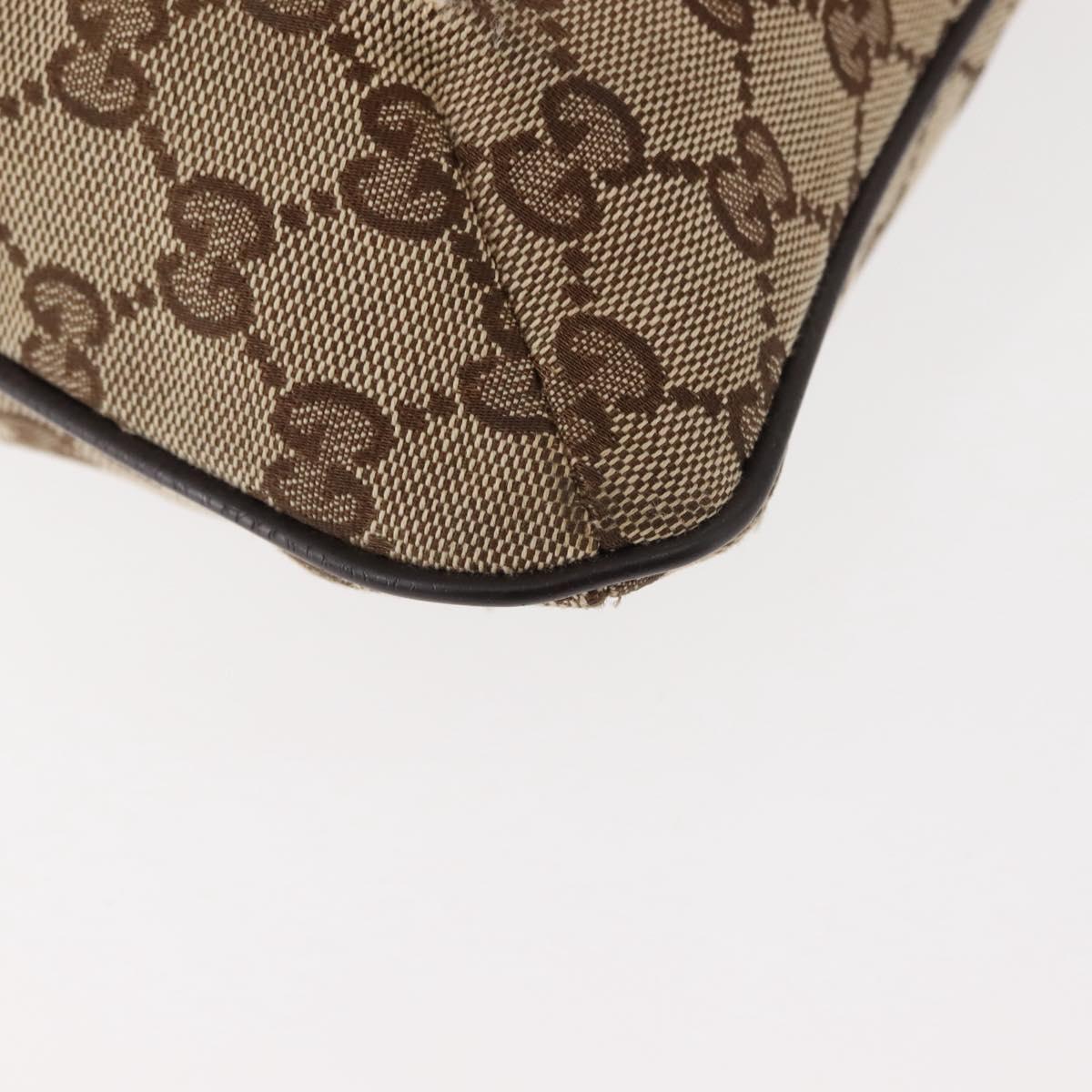GUCCI GG Canvas Web Sherry Line Shoulder Bag Beige Silver 189749 Auth 146417