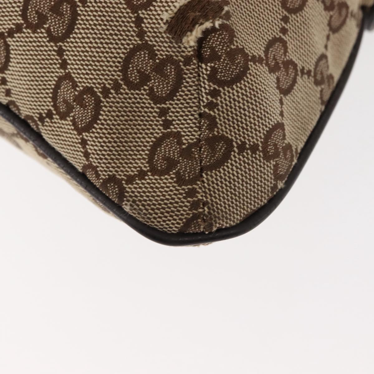 GUCCI GG Canvas Web Sherry Line Shoulder Bag Beige Silver 189749 Auth 146417
