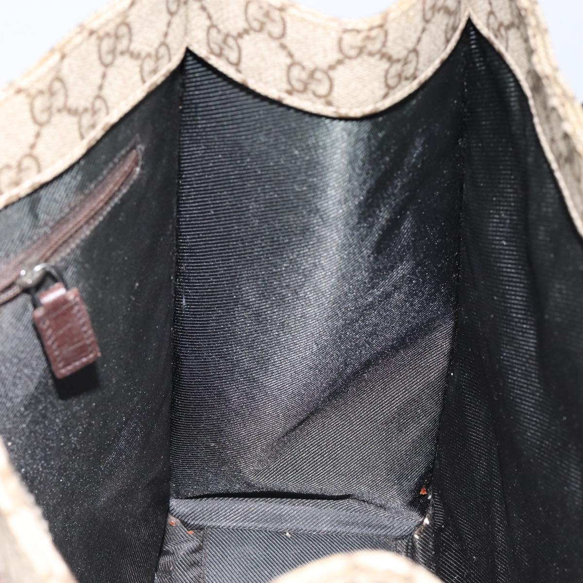 GUCCI GG Supreme Tote Bag PVC Beige Silver 91249 Auth 146418