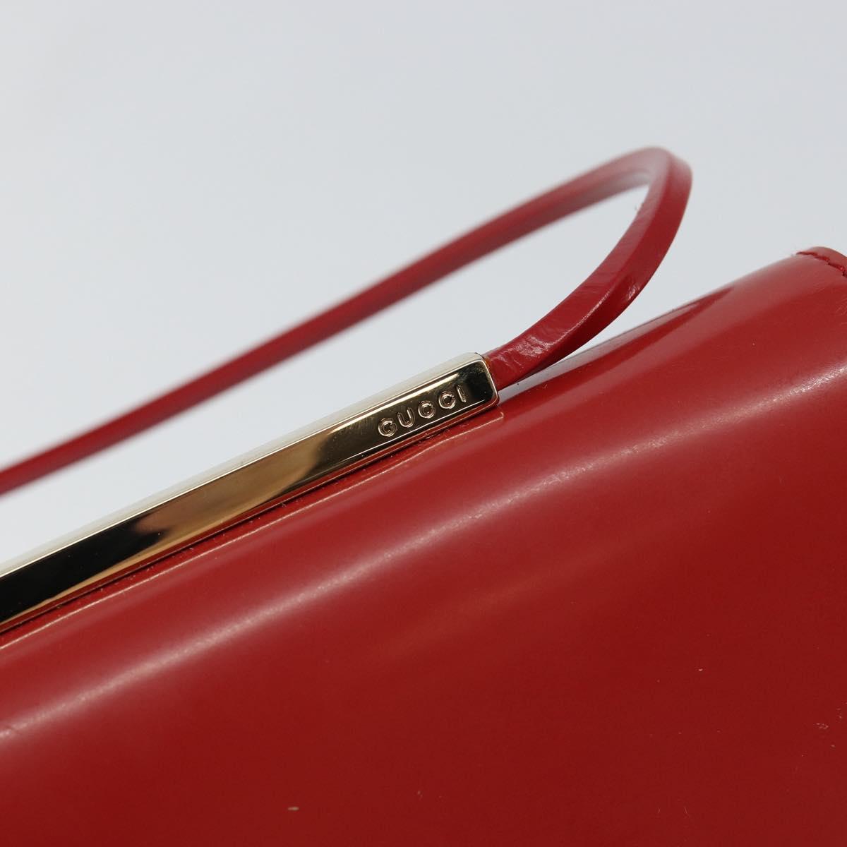 GUCCI Hand Bag Leather Red Gold 001 4227 Auth 146419