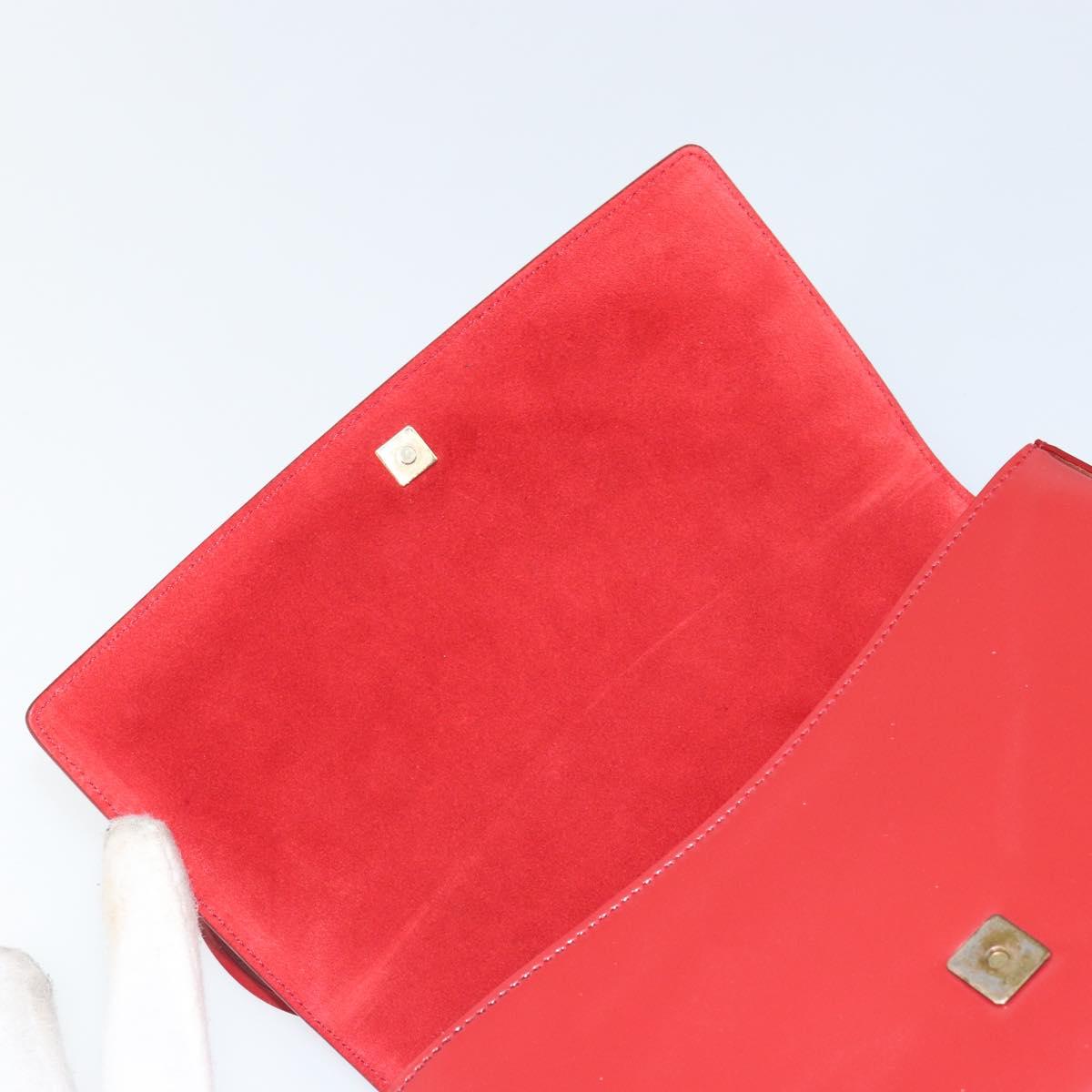 GUCCI Hand Bag Leather Red Gold 001 4227 Auth 146419