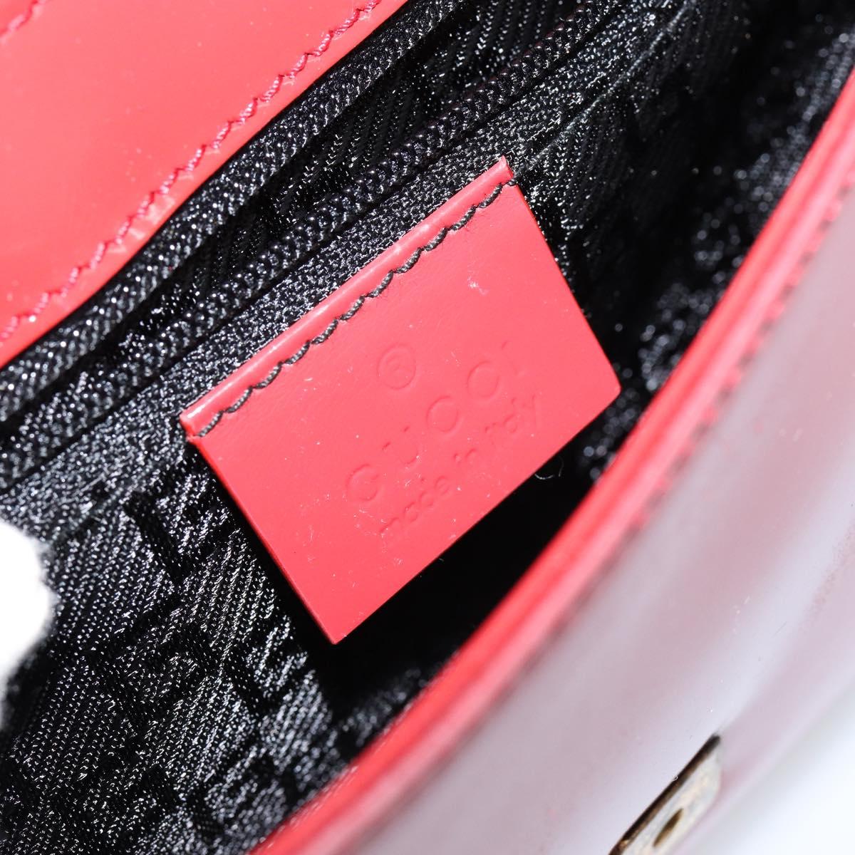 GUCCI Hand Bag Leather Red Gold 001 4227 Auth 146419