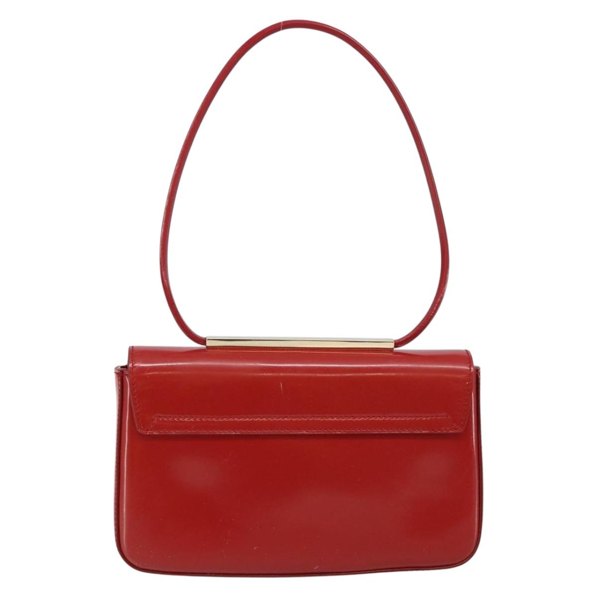 GUCCI Hand Bag Leather Red Gold 001 4227 Auth 146419