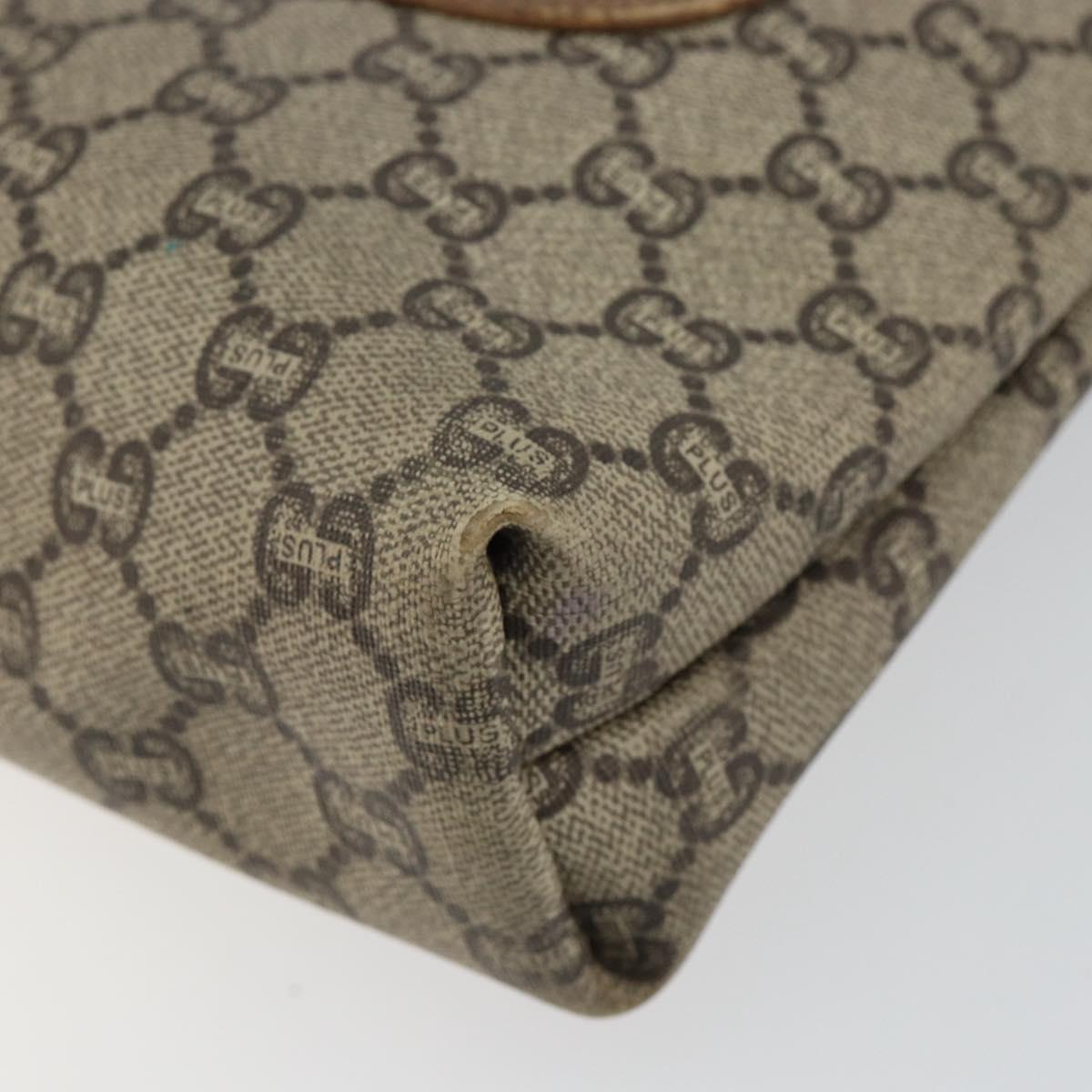 GUCCI GG Plus Supreme Web Sherry Line Tote Bag PVC Beige Gold Auth 146421