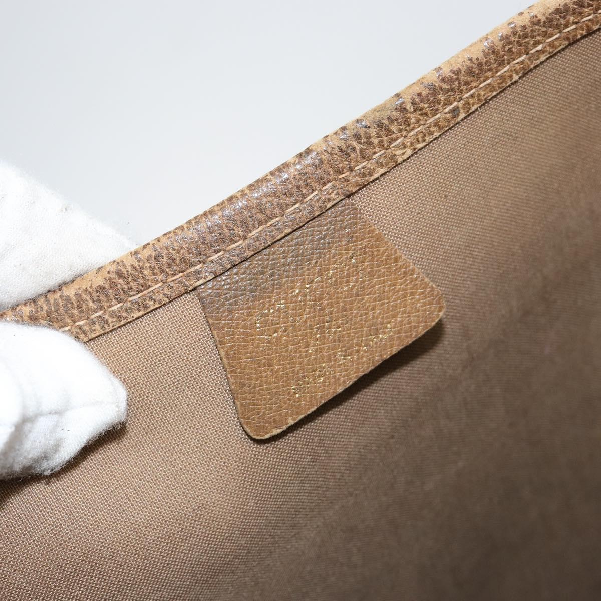 GUCCI GG Plus Supreme Web Sherry Line Tote Bag PVC Beige Gold Auth 146421