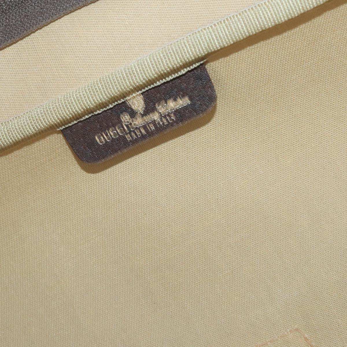 GUCCI GG Supreme Web Sherry Line Travel Bag PVC Beige Gold Auth 146422