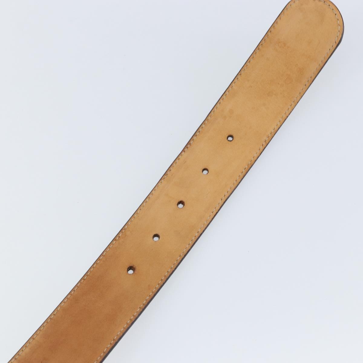 GUCCI GG Canvas Interlocking Belt 37.4"" Beige Silver 114876 Auth 146423