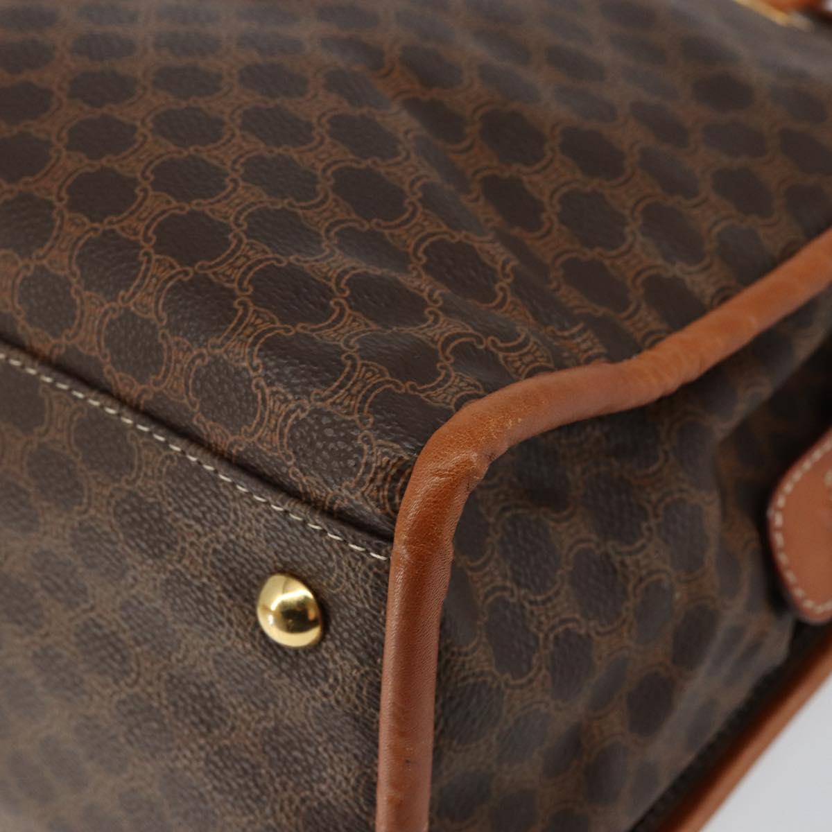 CELINE Macadam Canvas Hand Bag PVC Brown Gold Auth 146433