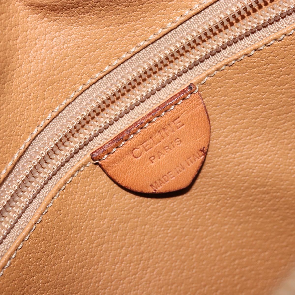 CELINE Macadam Canvas Hand Bag PVC Brown Gold Auth 146433