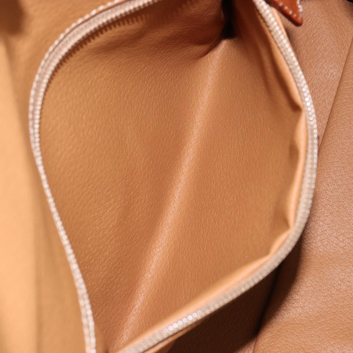 CELINE Macadam Canvas Hand Bag PVC Brown Gold Auth 146433