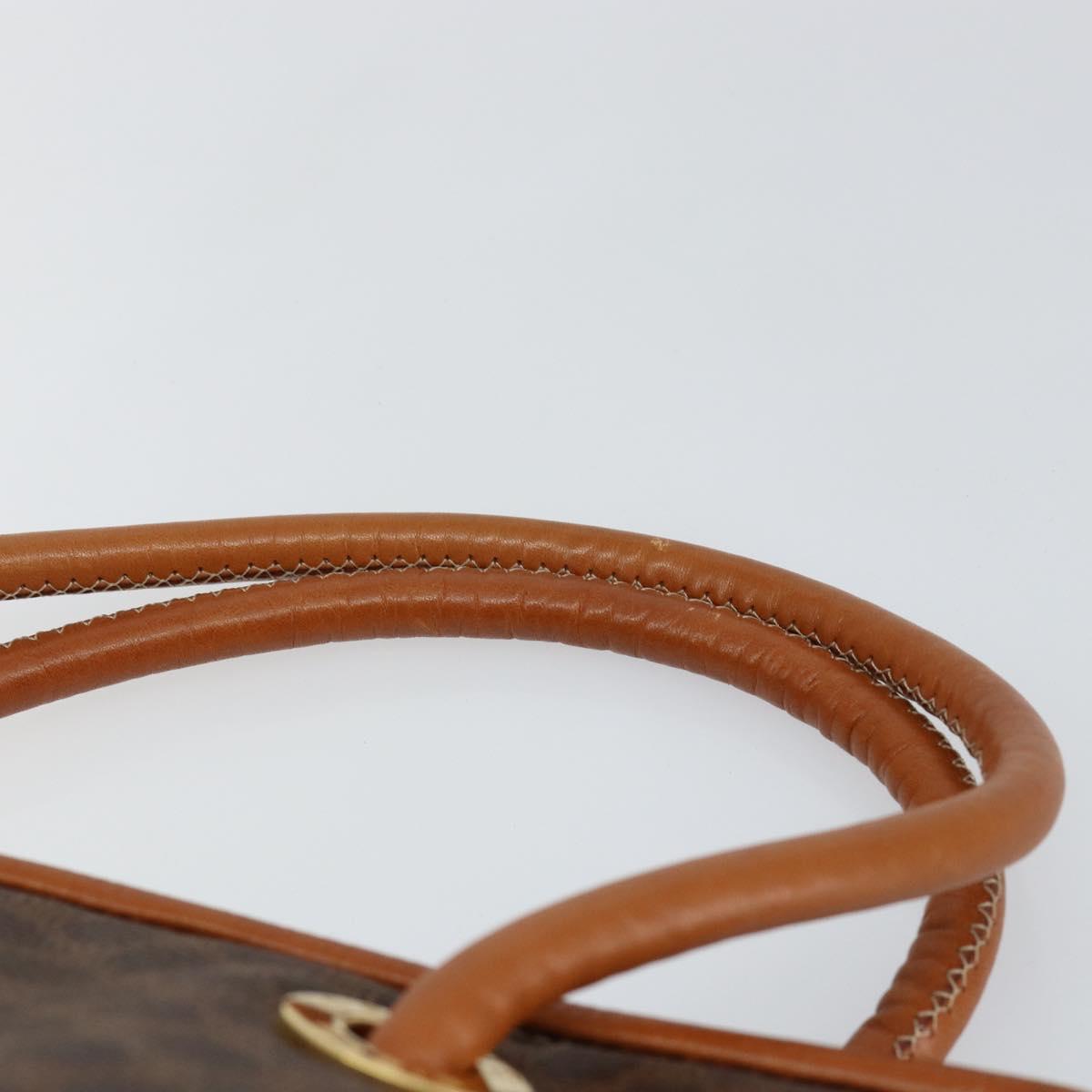 CELINE Macadam Canvas Hand Bag PVC Brown Gold Auth 146433