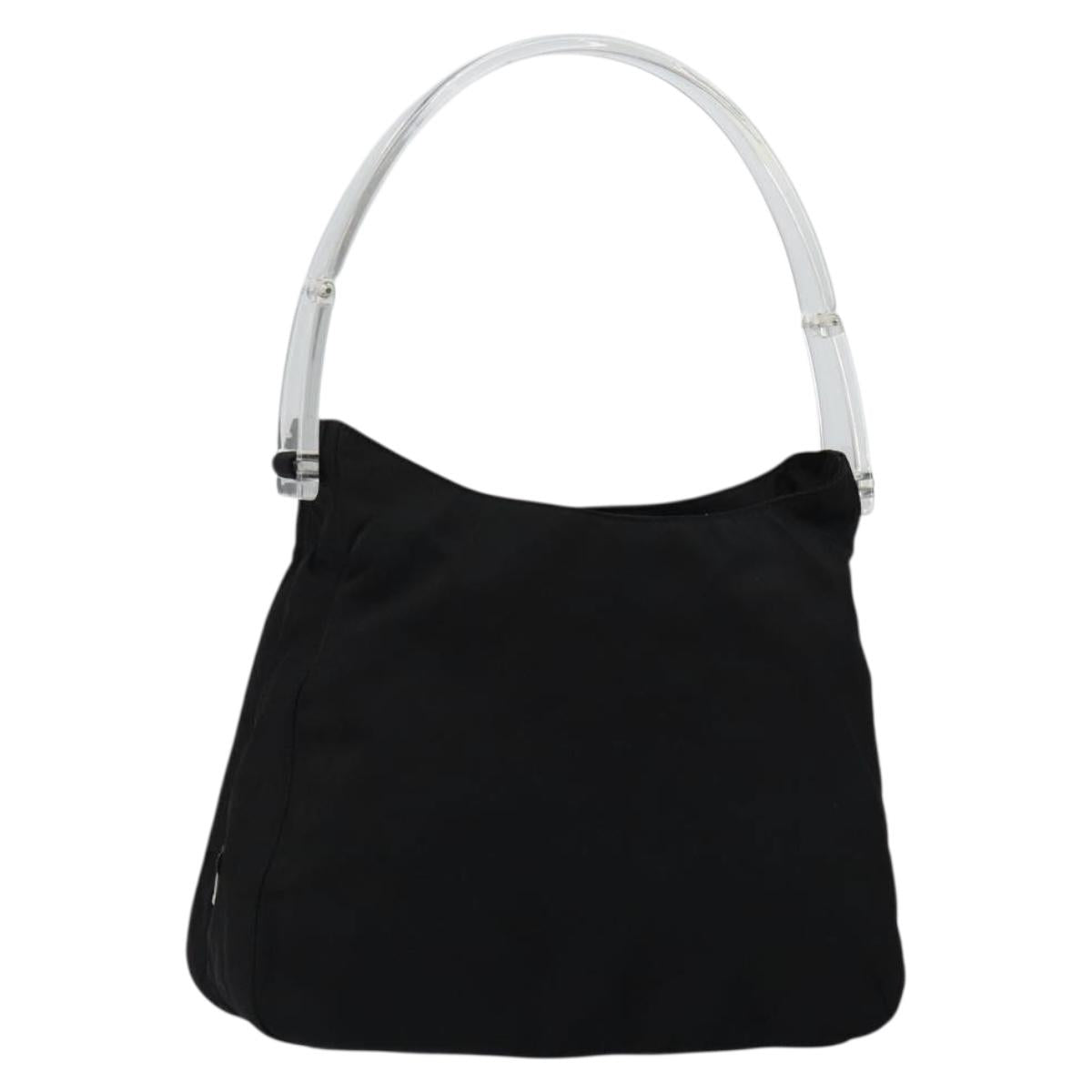 PRADA Shoulder Bag Nylon Black Silver Auth 146434