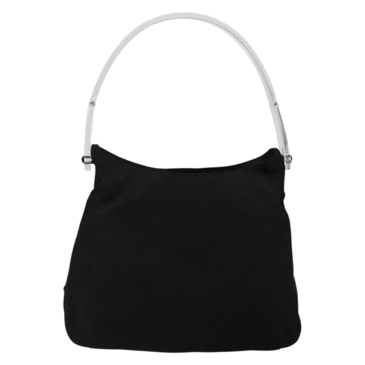 PRADA Shoulder Bag Nylon Black Silver Auth 146434