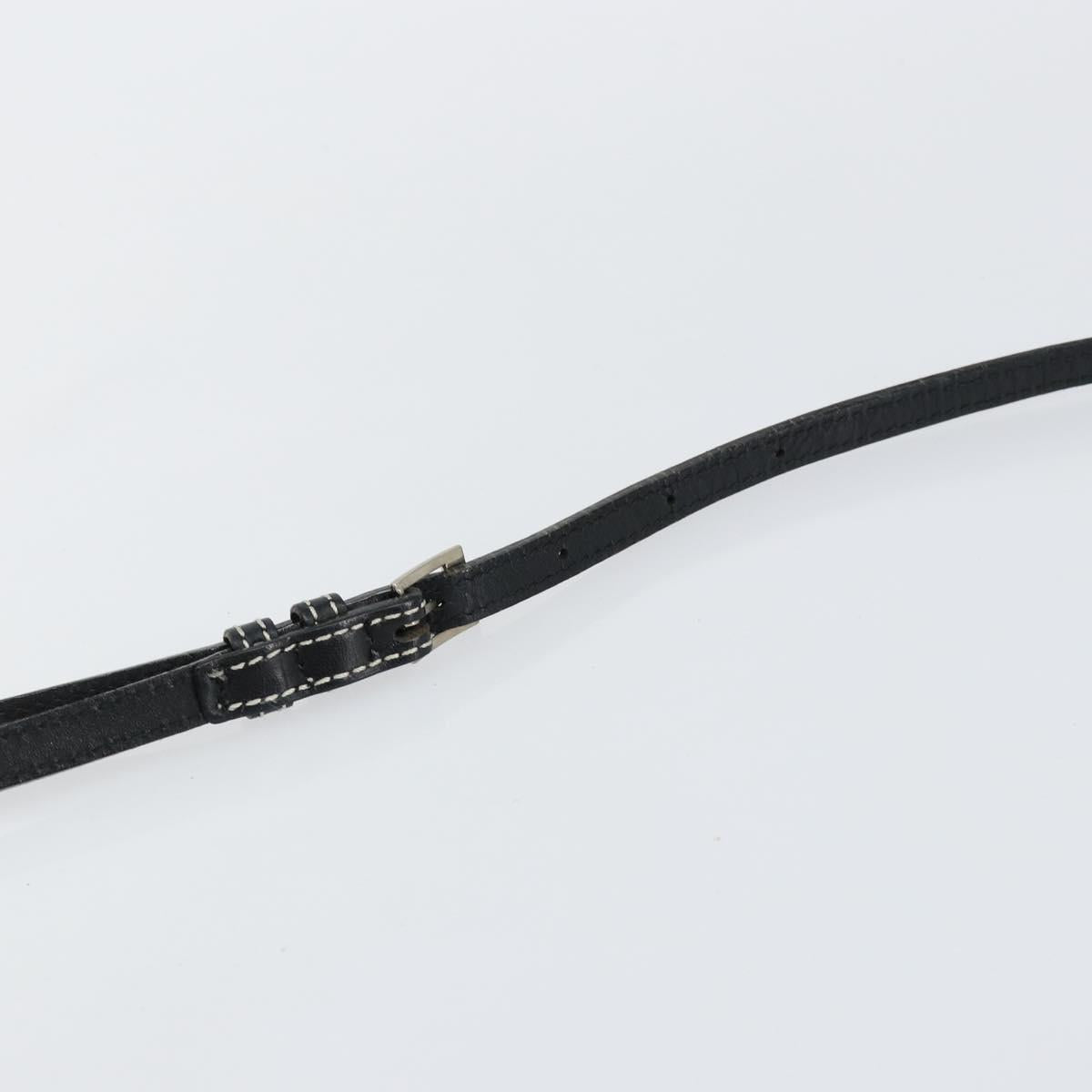 BURBERRY Nova Check Blue Label Shoulder Bag Nylon Black Silver Auth 146441