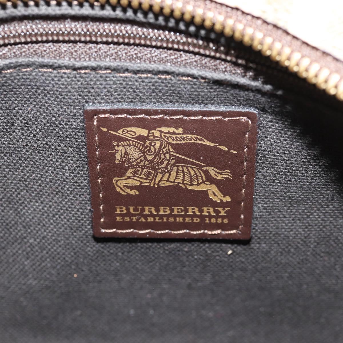 BURBERRY Nova Check Shoulder Bag PVC Beige Gold Auth 146442V